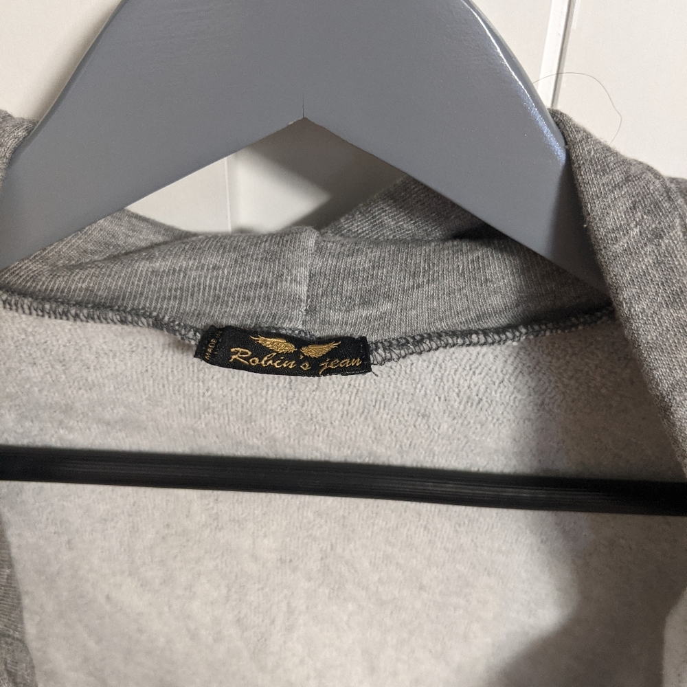 Robin's Jean Zip Hoodie Size L Grey